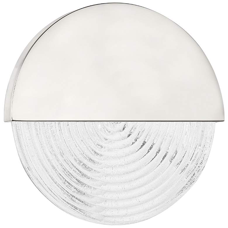 Image 1 Walden 10 3/4" High Polished Nickel Round LED Wall Sconce