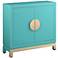 Walden 36" Wide 2-Door Glossy Blue Teal Accent Cabinet