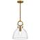 Waldo 10 1/2" Wide Aged Gold Mini Pendant w/ Clear Glass