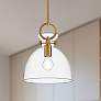 1_Waldo 10 1/2" Wide Aged Gold Mini Pendant w/ Clear Glass