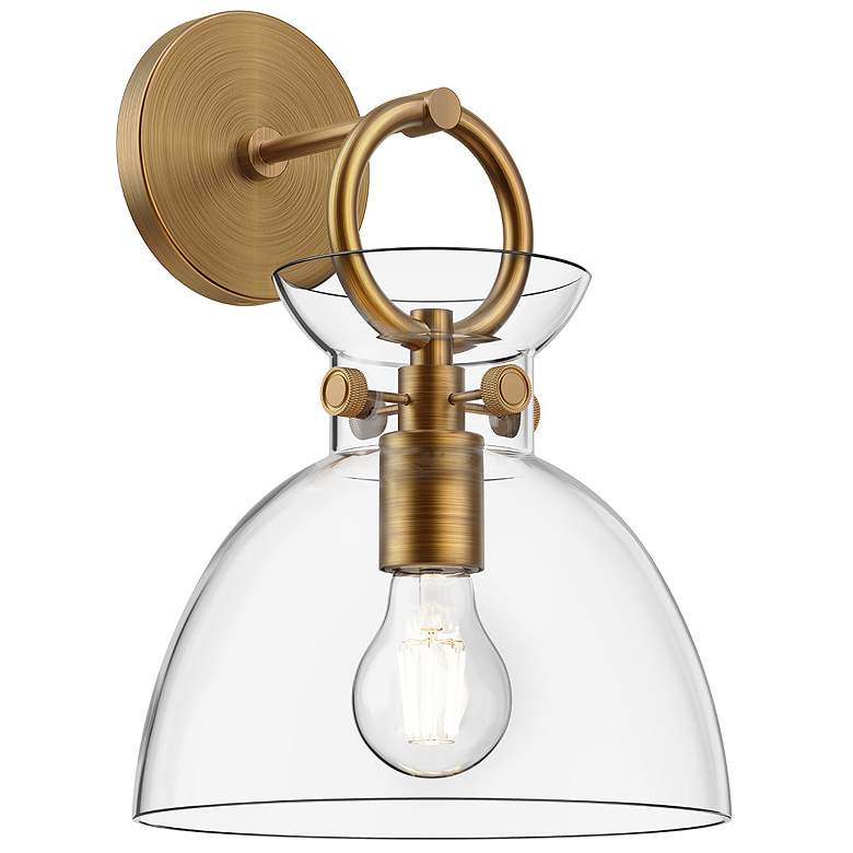 Image 1 Waldo 12 3/4" High Aged Gold Wall Sconce