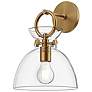 1_Waldo 12 3/4" High Aged Gold Wall Sconce