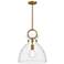 Waldo 14" Wide Aged Gold and Clear Glass Dome Pendant Light