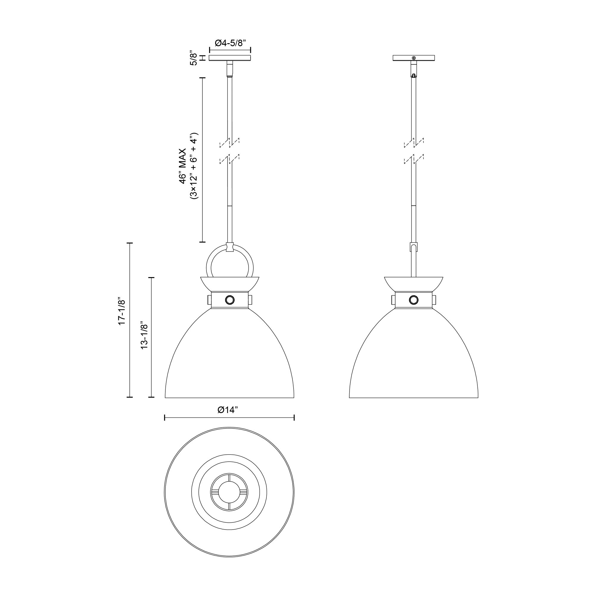 Image 5 Waldo 14" Wide Aged Gold and Clear Glass Dome Pendant Light more views