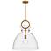 Waldo 18" Wide Aged Gold Bell Pendant Light