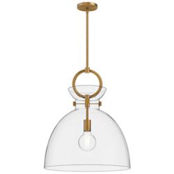 Waldo 18" Wide Aged Gold Bell Pendant Light
