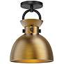 2_Waldo 8 3/4"W Matte Black and Aged Gold Ceiling Light