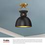 3_Waldo 8 3/4"W Matte Black and Aged Gold Ceiling Light more views
