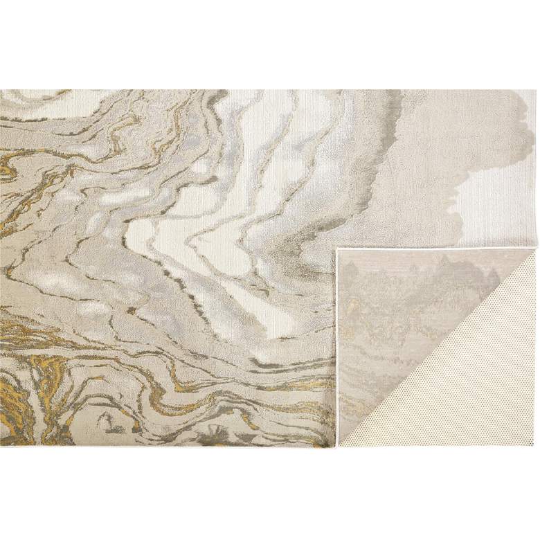 Image 4 Waldor 7353602 5&#39;x8&#39; Gold and Ivory Marble Print Area Rug more views