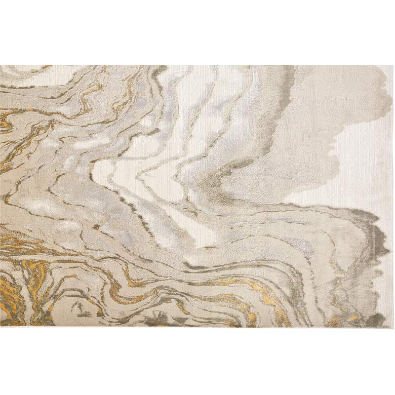 Image 5 Waldor 7353602 5&#39;x8&#39; Gold and Ivory Marble Print Area Rug more views