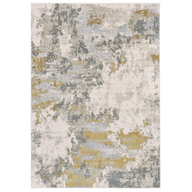 Image 2 Waldor 7353970 5'x8' Gold Ivory Metallic Abstract Area Rug