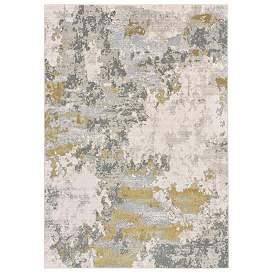 Image2 of Waldor 7353970 6'7"x9'6" Gold and Ivory Abstract Area Rug