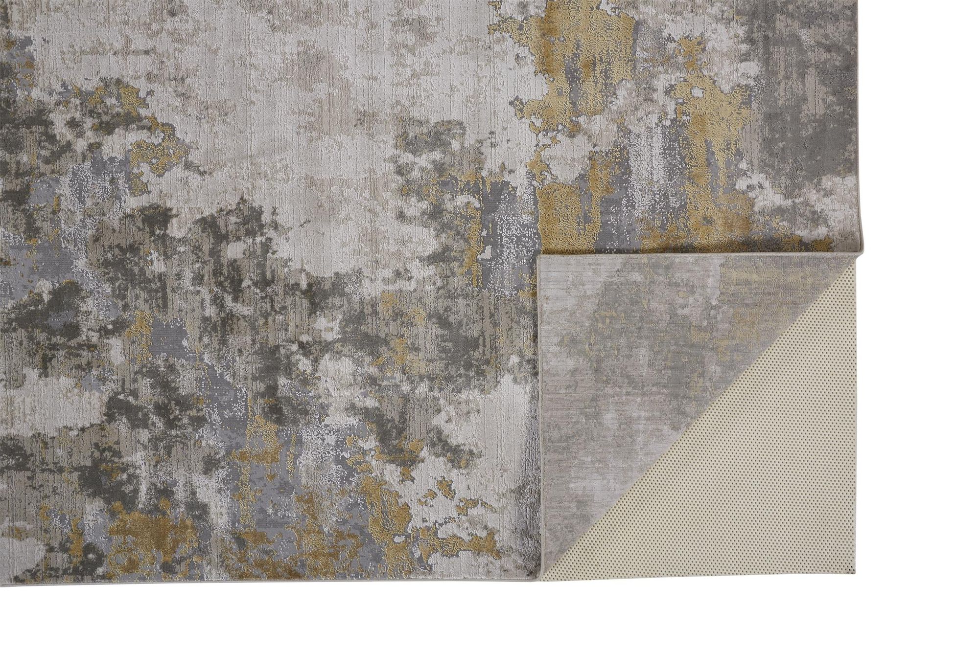 Thumbnail4 of Waldor 7353970 8'x11' Gold Ivory Metallic Abstract Area Rug more views