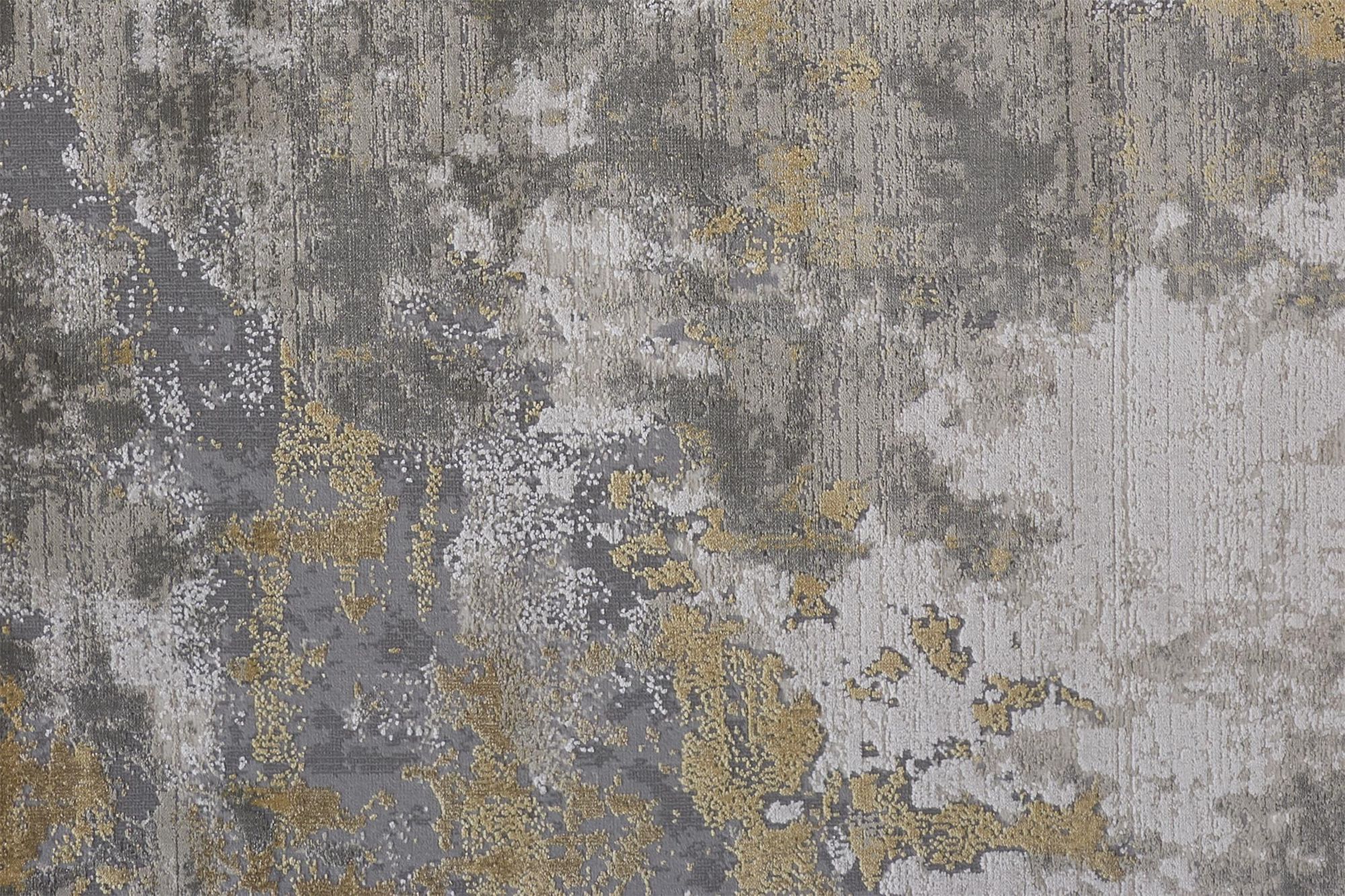 Waldor 7353970 8'x11' Gold Ivory Metallic Abstract Area Rug in scene