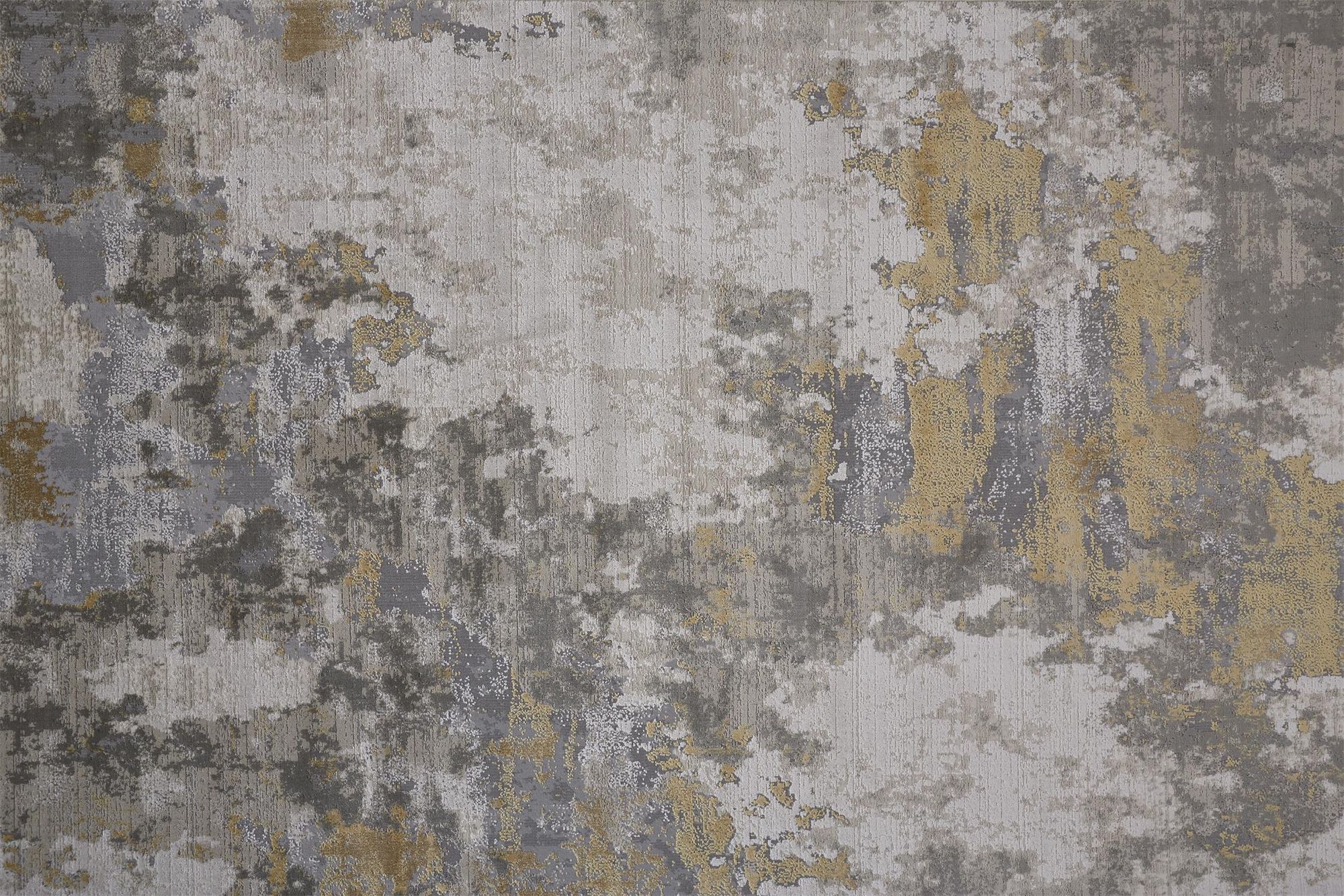 Waldor 7353970 8'x11' Gold Ivory Metallic Abstract Area Rug in scene