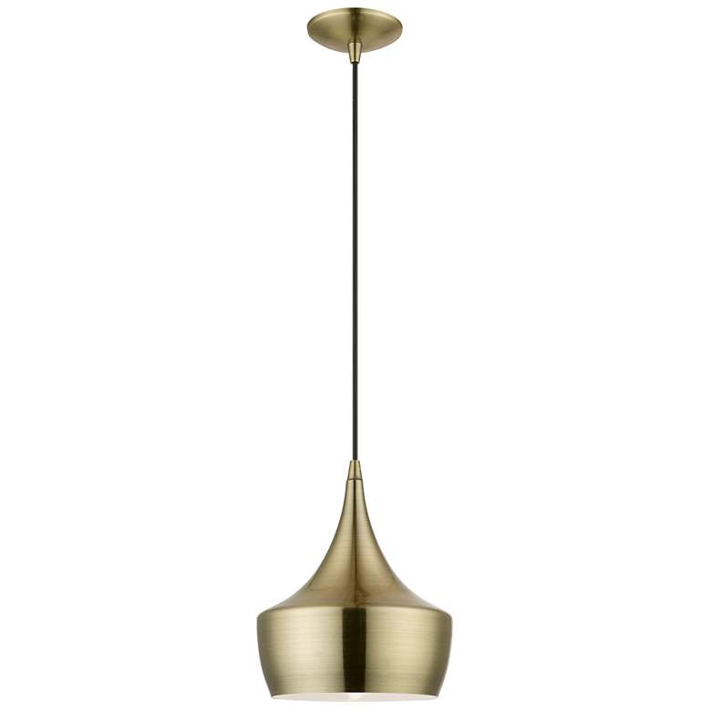 Image 1 Waldorf 1 Light Antique Brass Pendant