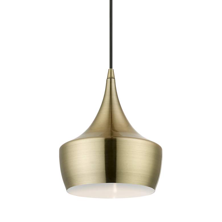 Image 7 Waldorf 1 Light Antique Brass Pendant more views