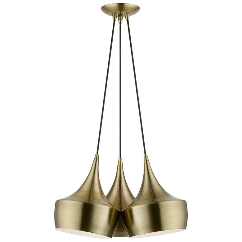 Image 1 Waldorf 3 Light Antique Brass Cluster