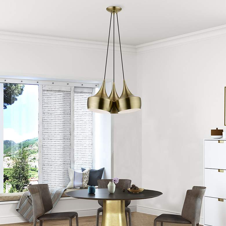 Image 4 Waldorf 3 Light Antique Brass Cluster more views