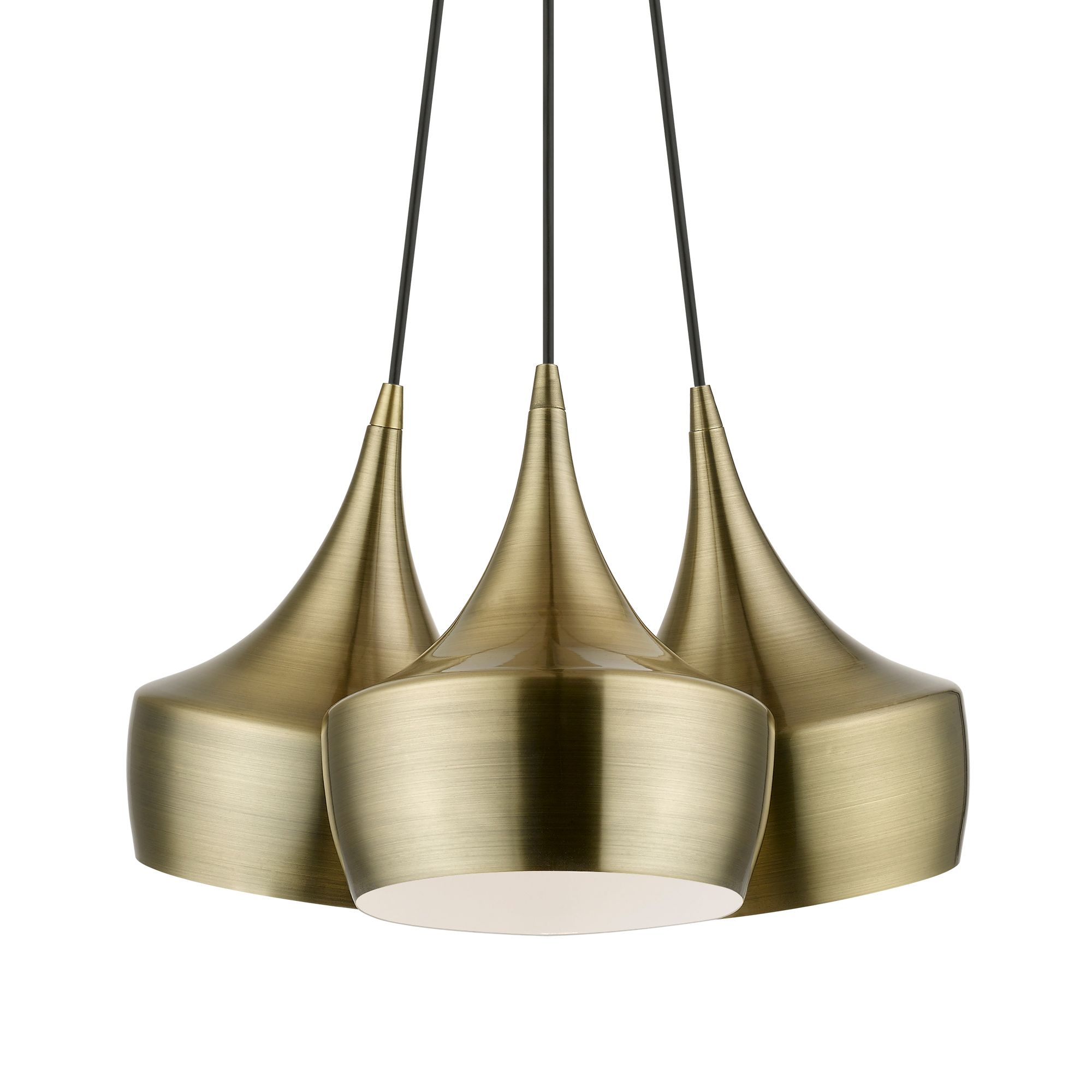 Waldorf 3 Light Antique Brass Cluster