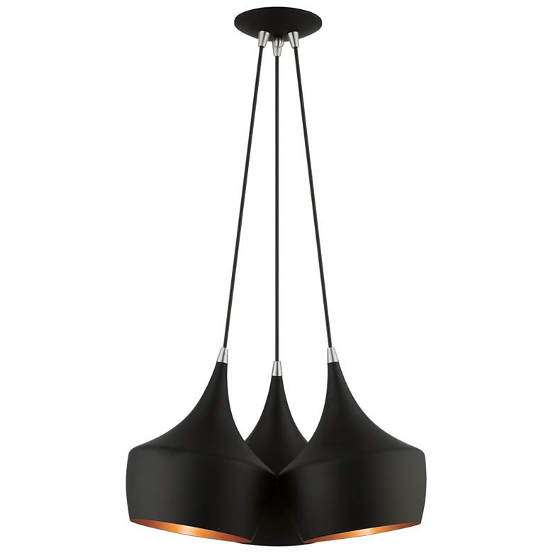 Image 1 Waldorf 3 Light Black Cluster Pendant