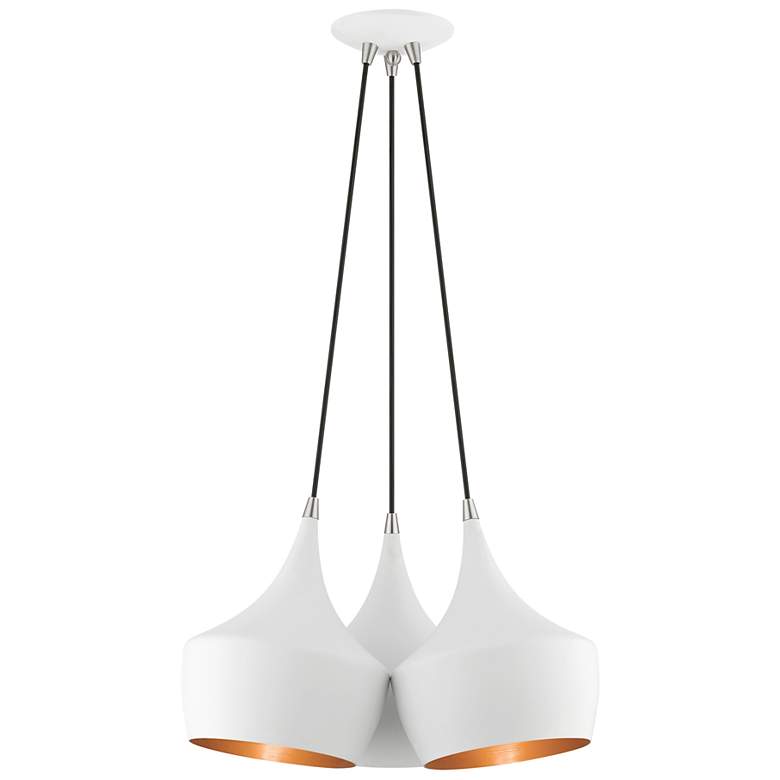 Image 2 Waldorf 3 Light White Cluster Pendant