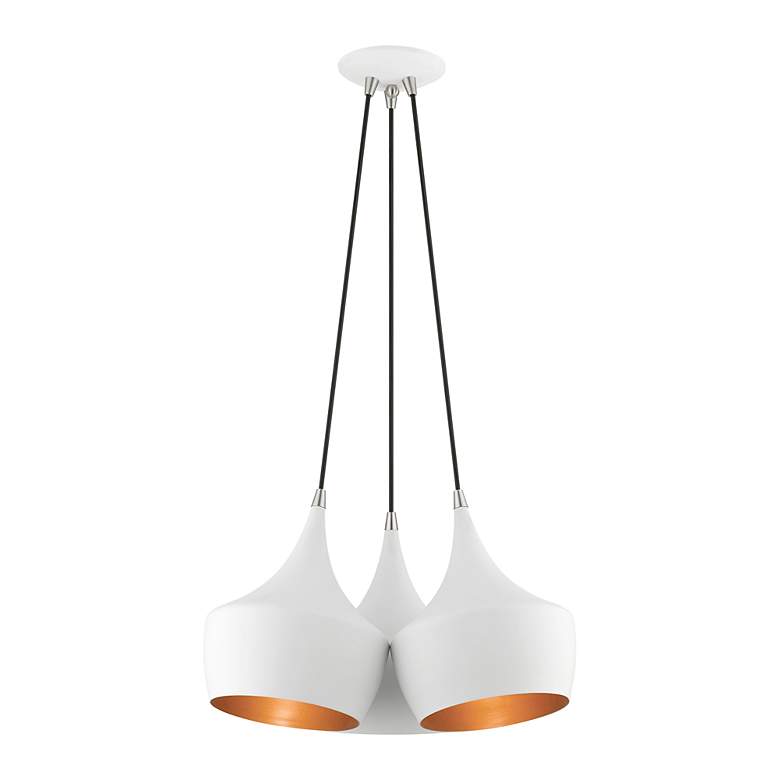 Image 5 Waldorf 3 Light White Cluster Pendant more views