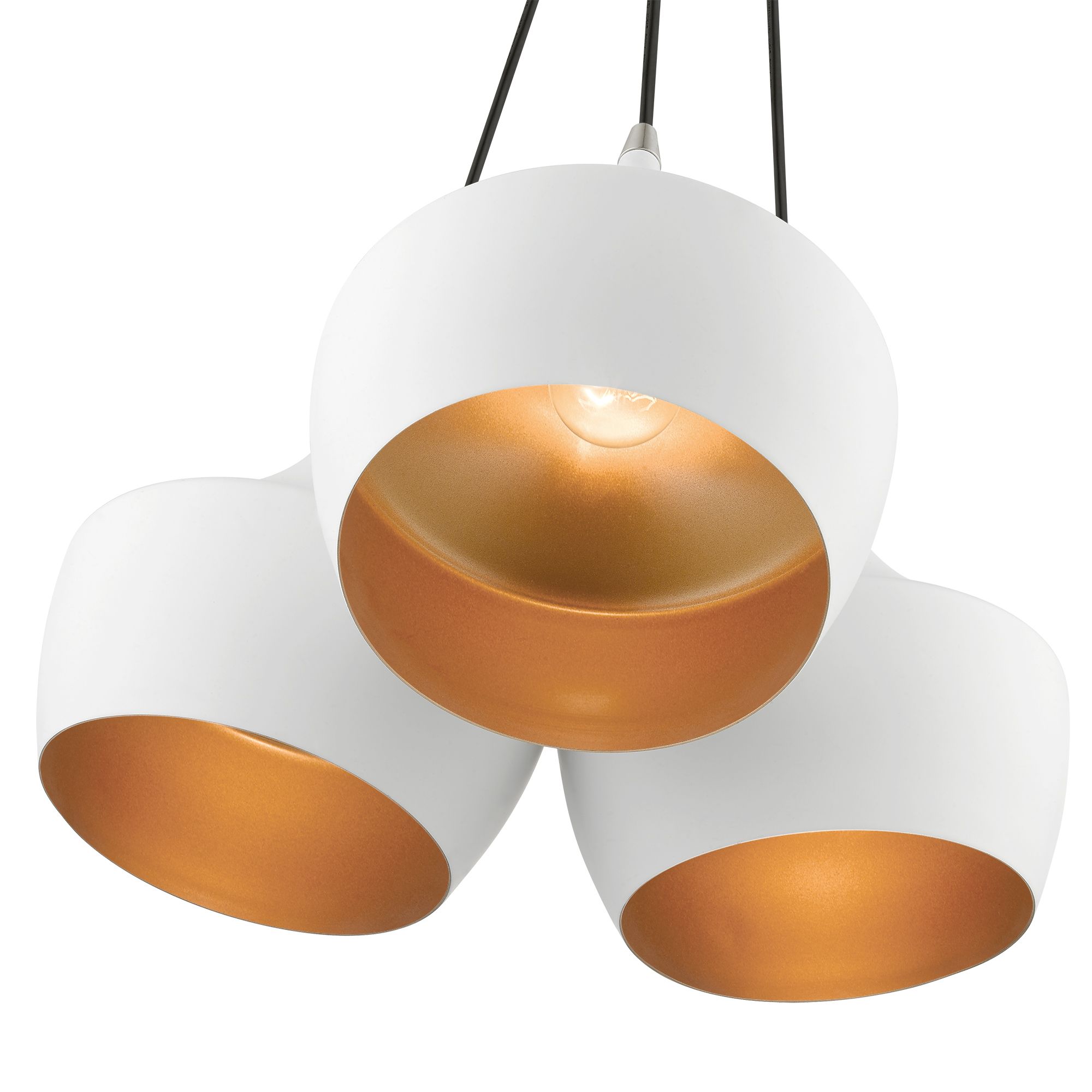 Waldorf 3 Light White Cluster Pendant