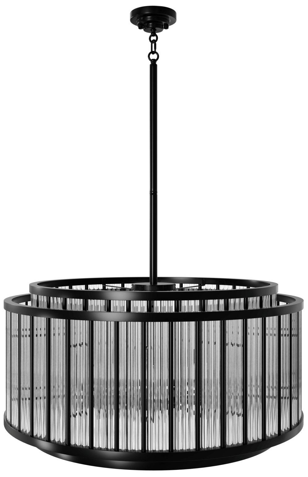 Waldorf 31" Drum Chandelier in Polished Gunmetal