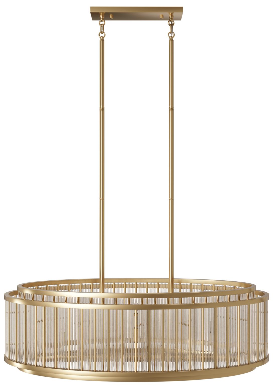 Waldorf 52"L Oval Chandelier in Aged Brass