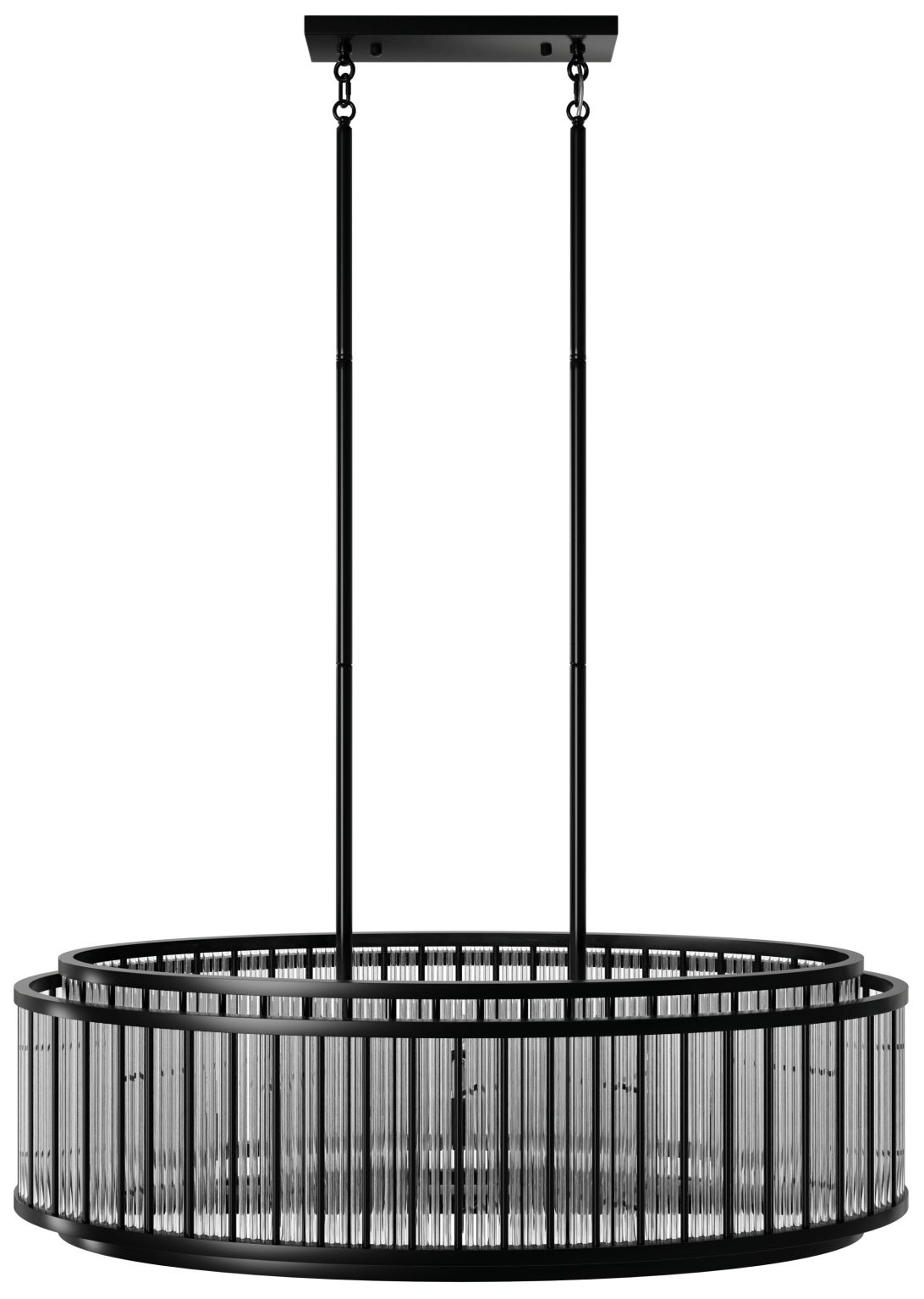 Waldorf 52"L Oval Chandelier in Polished Gunmetal