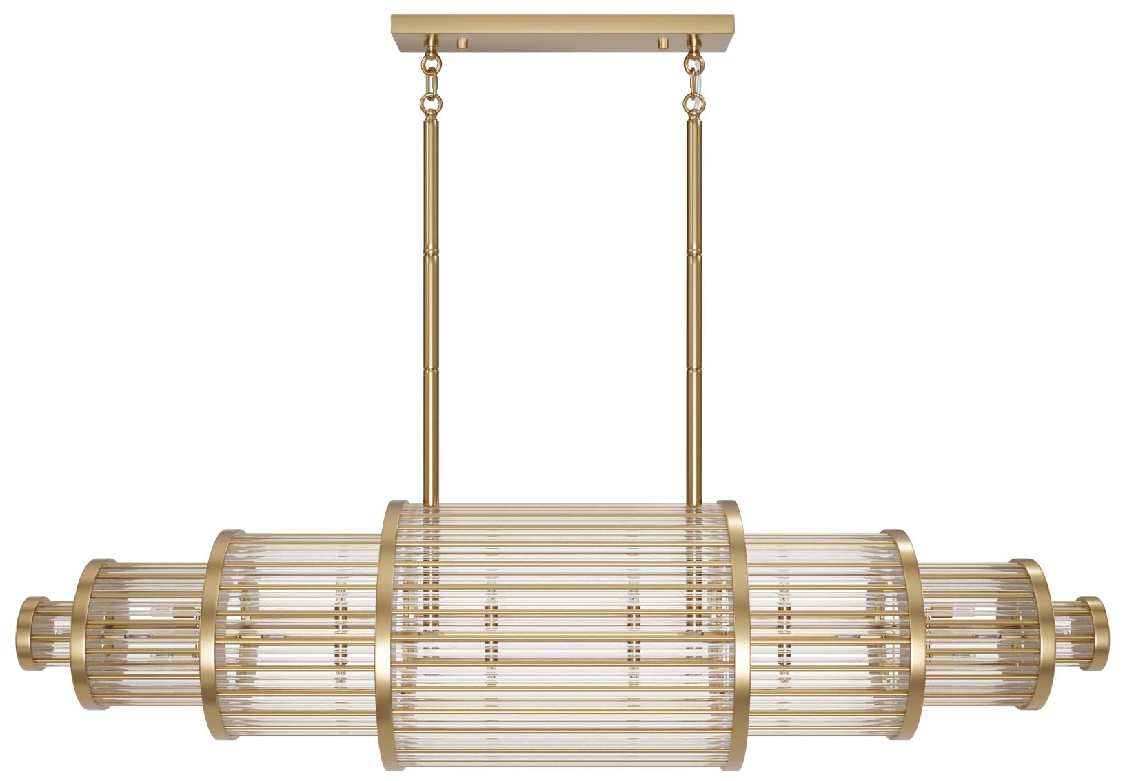 Waldorf 64"W LED Chandelier in Aged Brass