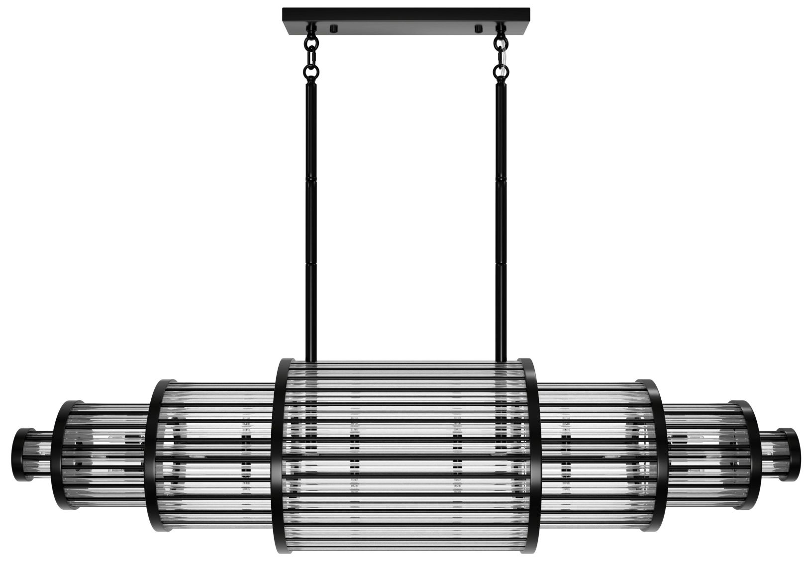 Waldorf 64"W LED Chandelier in Polished Gunmetal