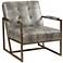 Waldorf Gray Snakeskin Faux Leather Tufted Lounge Chair
