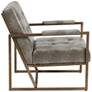 Waldorf Gray Snakeskin Faux Leather Tufted Lounge Chair in scene