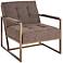Waldorf Tufted Brown Fabric Lounge Chair