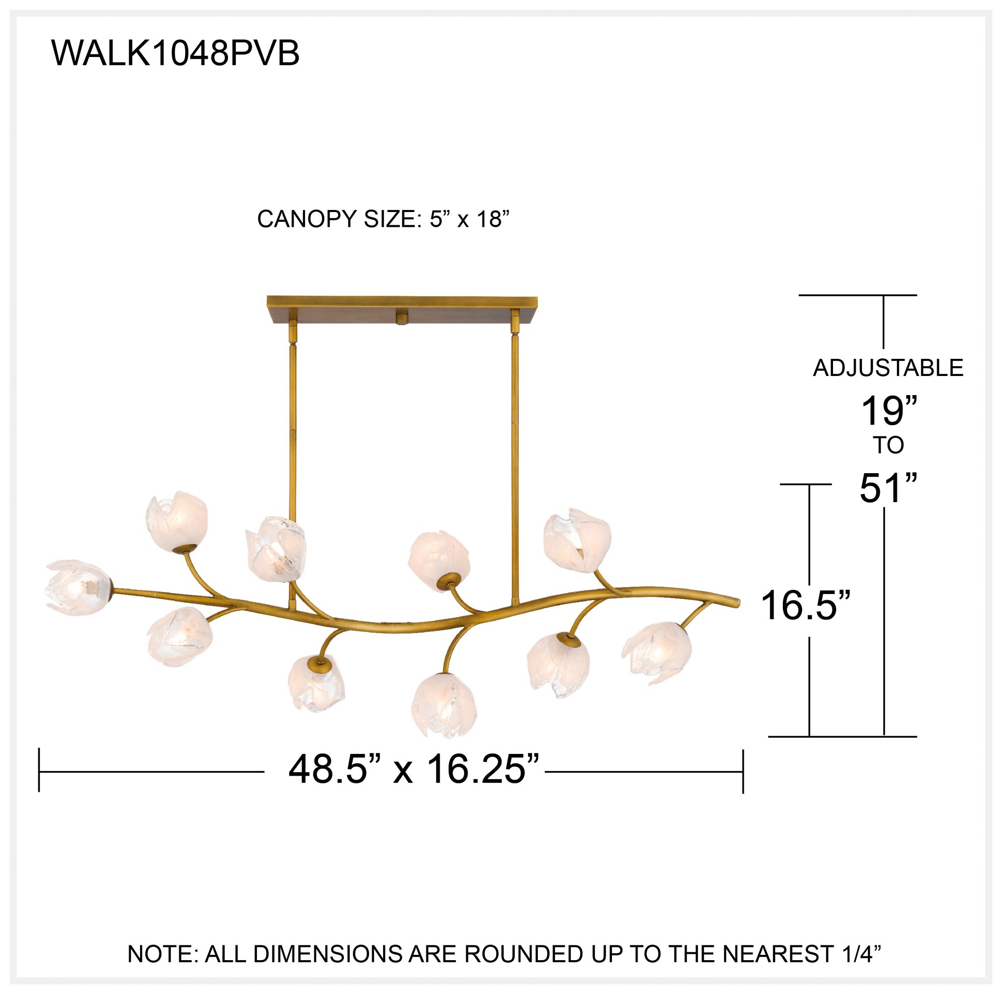 Walker 10-Light Vintage Brass Island Light
