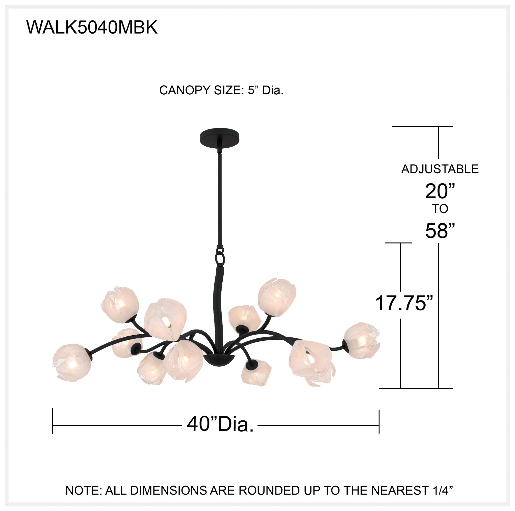 Walker 12-Light Matte Black Chandelier