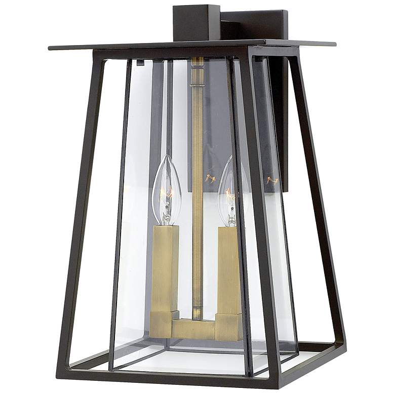 Image 2 Walker 15"H Buckeye Bronze and Brass LED Outdoor Wall Light more views