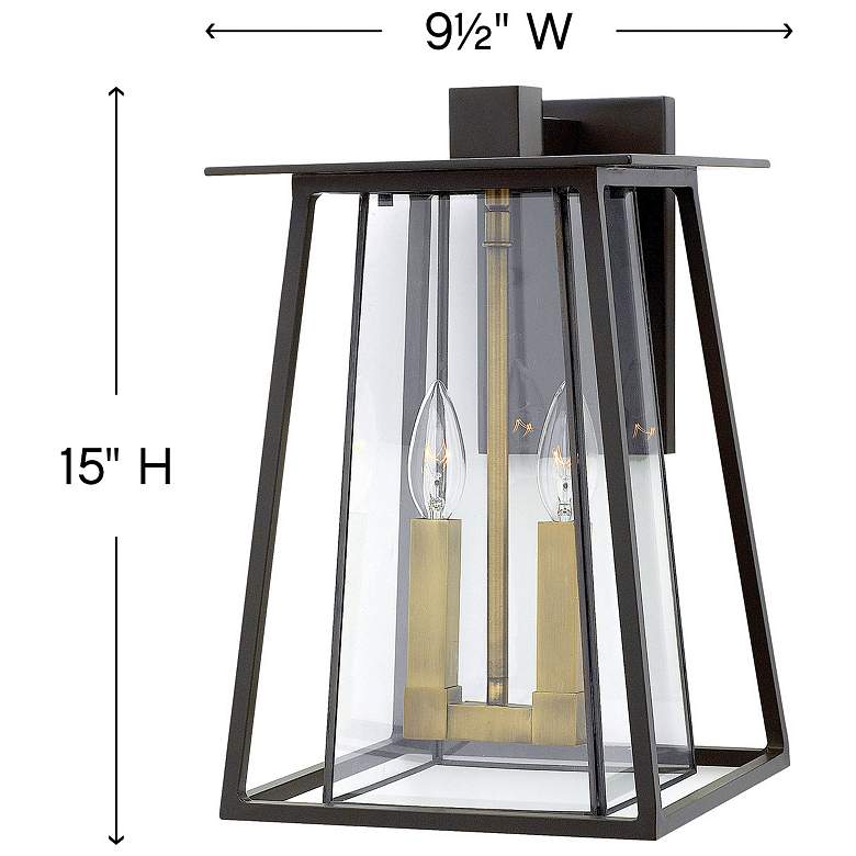 Image 4 Walker 15"H Buckeye Bronze and Brass LED Outdoor Wall Light more views