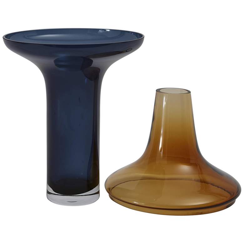 Image 3 Walker 20" High Cobalt Decorative Vase with Amber Lid more views