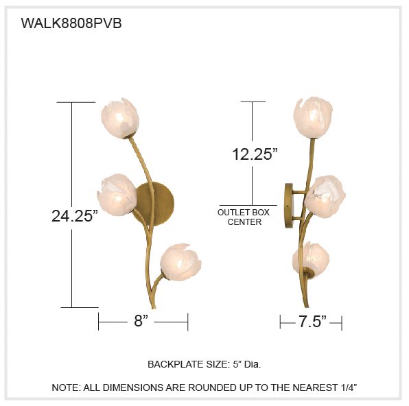 Walker 3-Light Vintage Brass Wall Sconce
