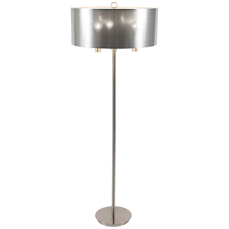 Image 1 Walker 68 inch High Nickel with Silver Shade Floor Lamp