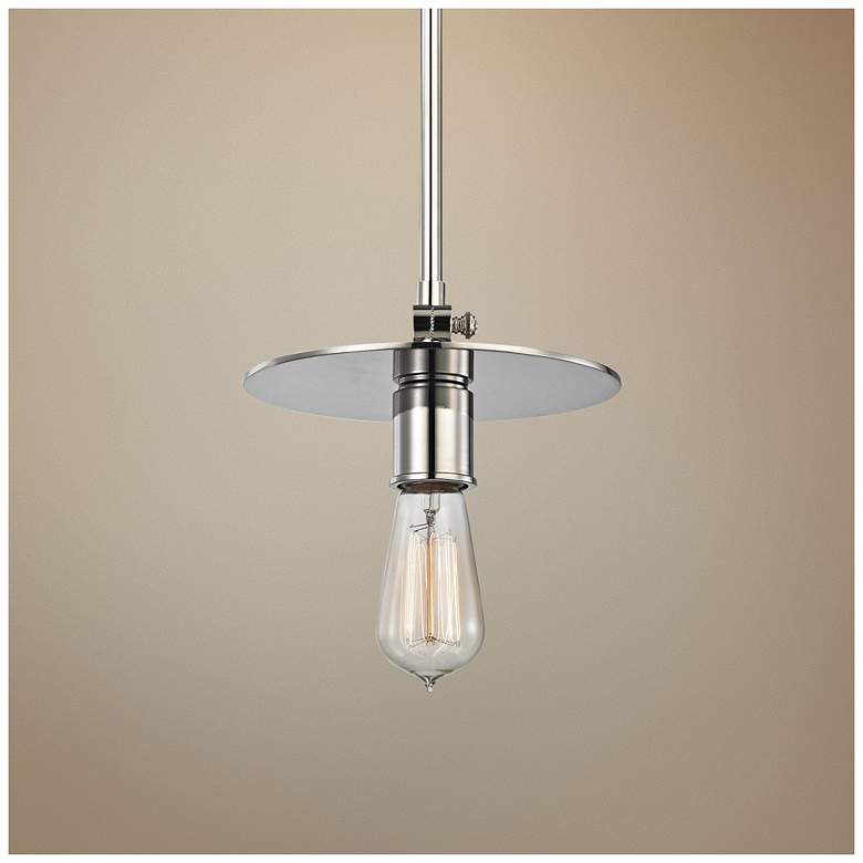Image 1 Walker 8 1/4" Wide Polished Nickel Mini Pendant