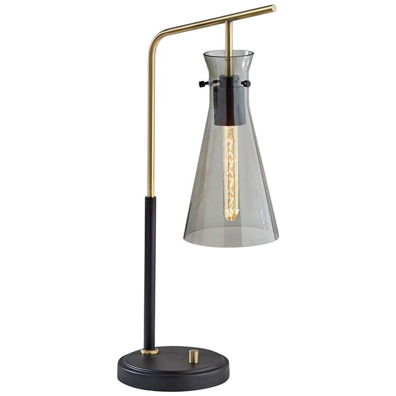 Image 1 Walker Black Antique Brass Metal Desk Lamp