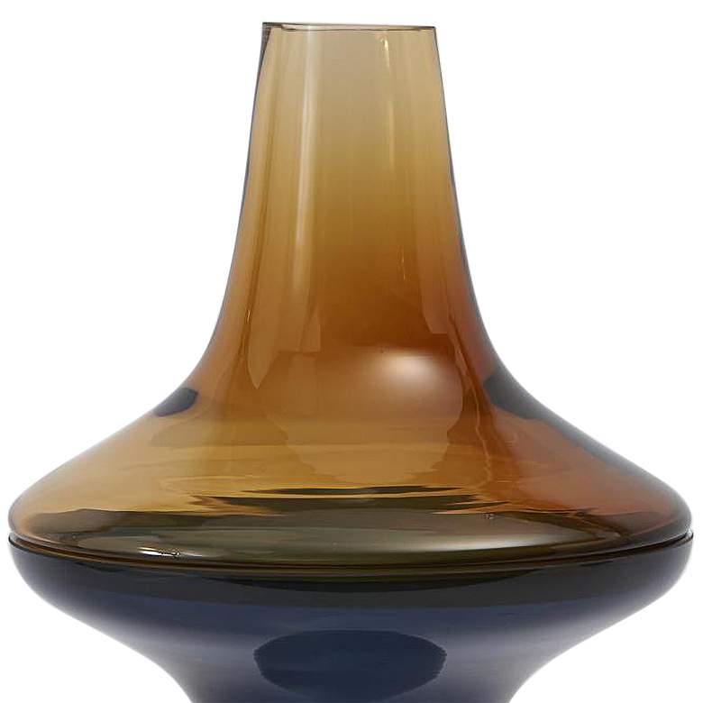 Image 2 Walker Cobalt 9" High Glass Vase with Amber Lid more views