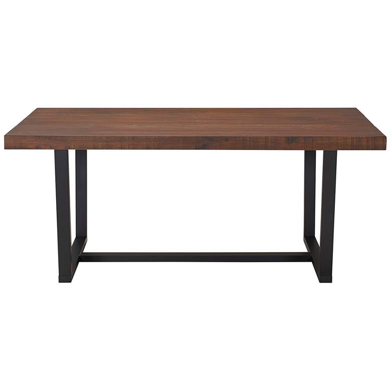 Walker Edison 72&quot; Mahogany Finish Solid Pine Wood Modern Dining Table