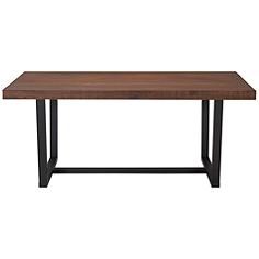 Walker Edison 72" Mahogany Finish Solid Pine Wood Modern Dining Table