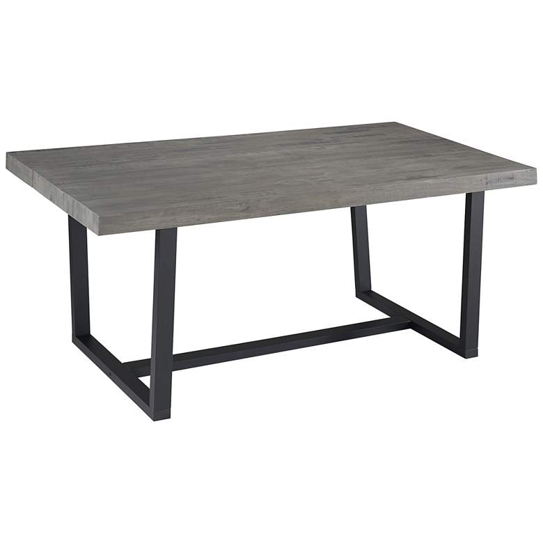 Walker Edison 72&quot; Wide Gray Finish Solid Pine Wood Modern Dining Table