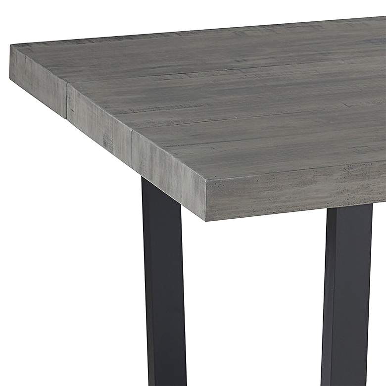 Walker Edison 72&quot; Wide Gray Finish Solid Pine Wood Modern Dining Table more views
